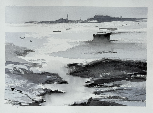 Bord de mer monochrome