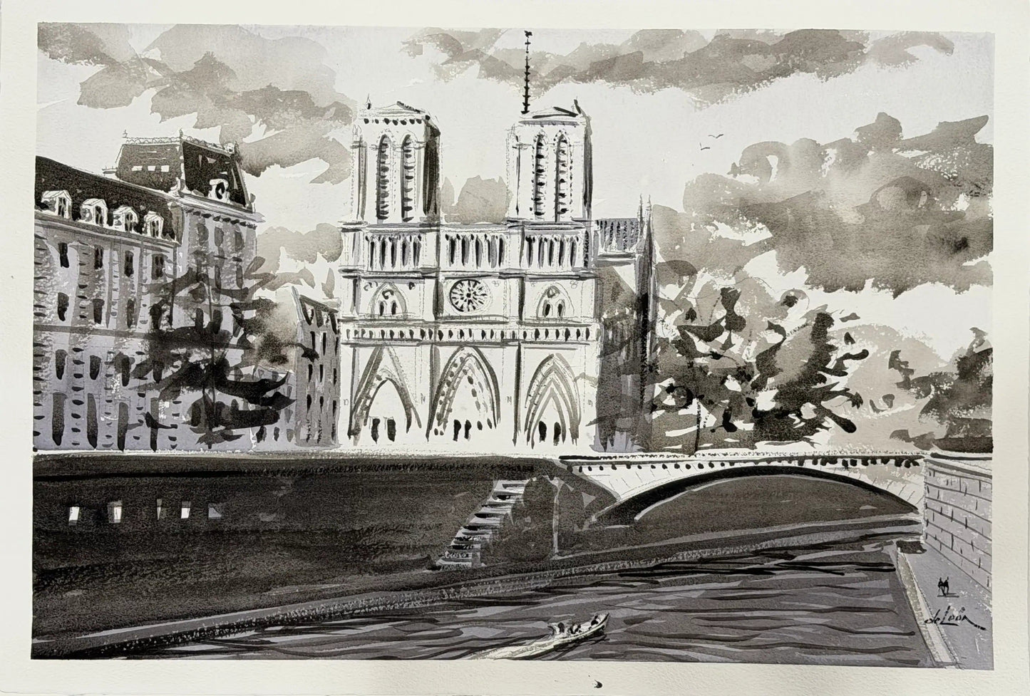 Notre Dame en Noir et Blanc