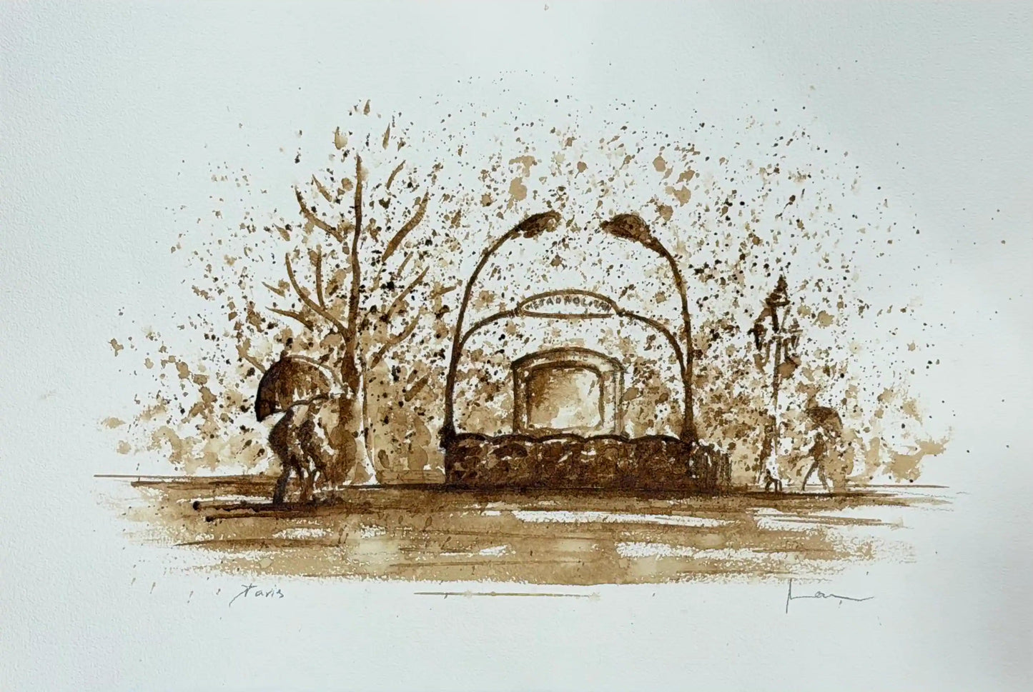 Couple in the Rain - Paris Metro